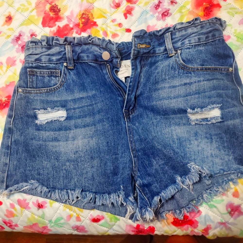 Hayden paperbag jean shorts